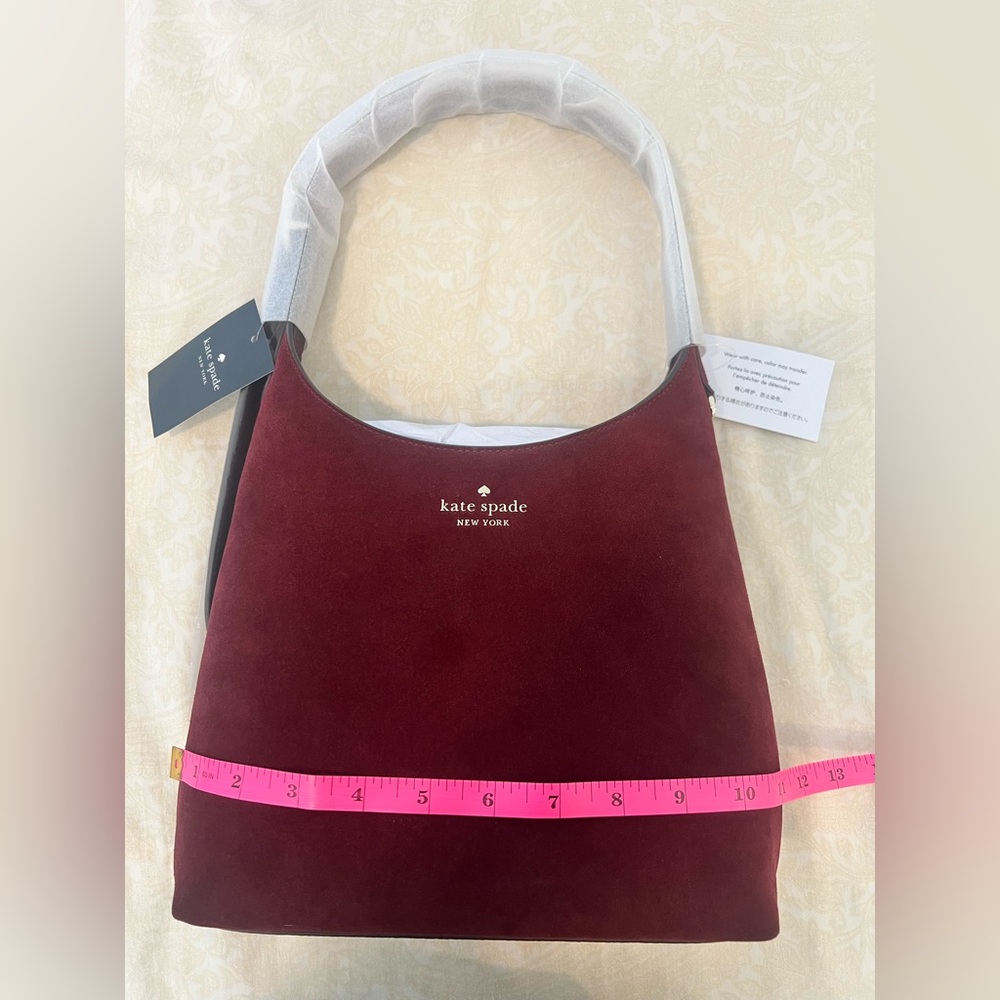 NWT never used Kate Spade Suede Small Shoulder Bag in Dark Merlot - Picture 4 of 7